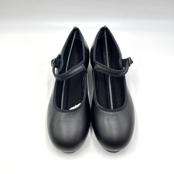 6.5W 6.5 WIDE WIDTH Capezio Women's 3800 Black Leather Mary Jane Dance Tap Shoes - Picture 2 of 13